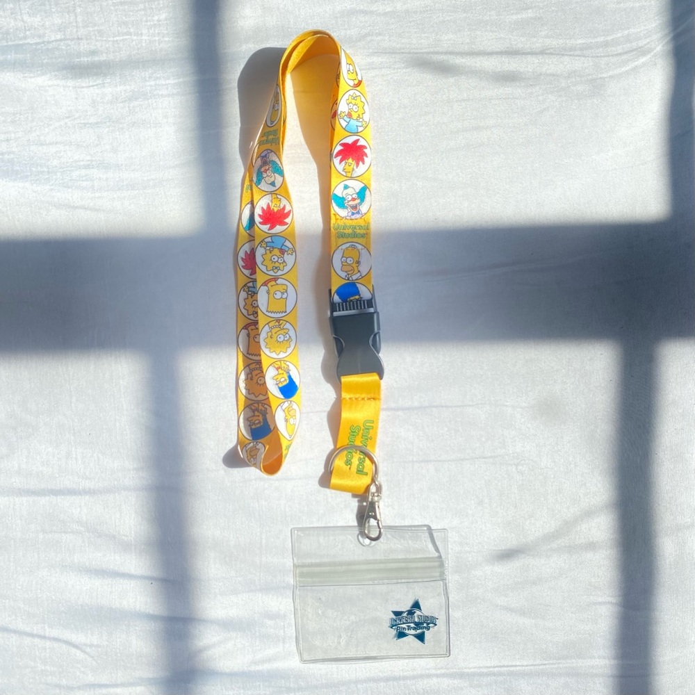 Universal Studios Hollywood The Simpsons pin trading lanyard keychain NWOT